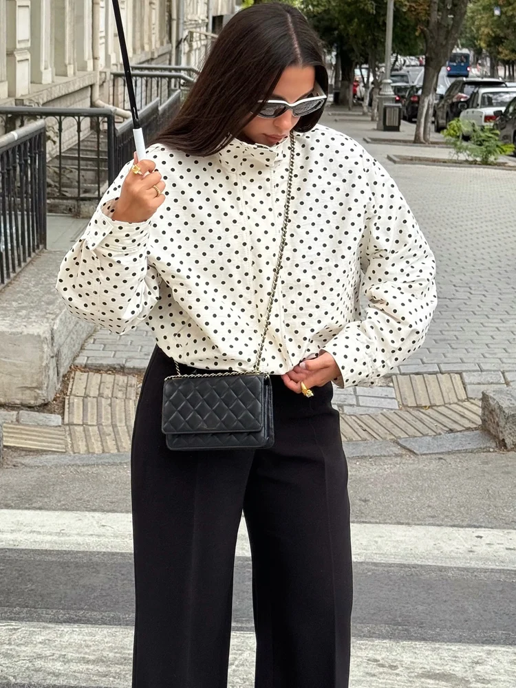 Short Polka Dot Autumn Coat