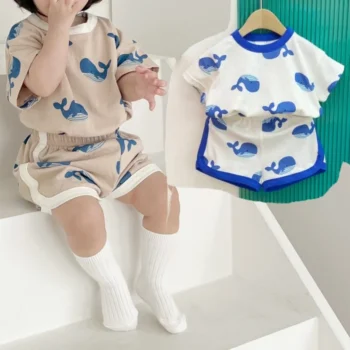 Kids' Dolphin Print Set with Shorts