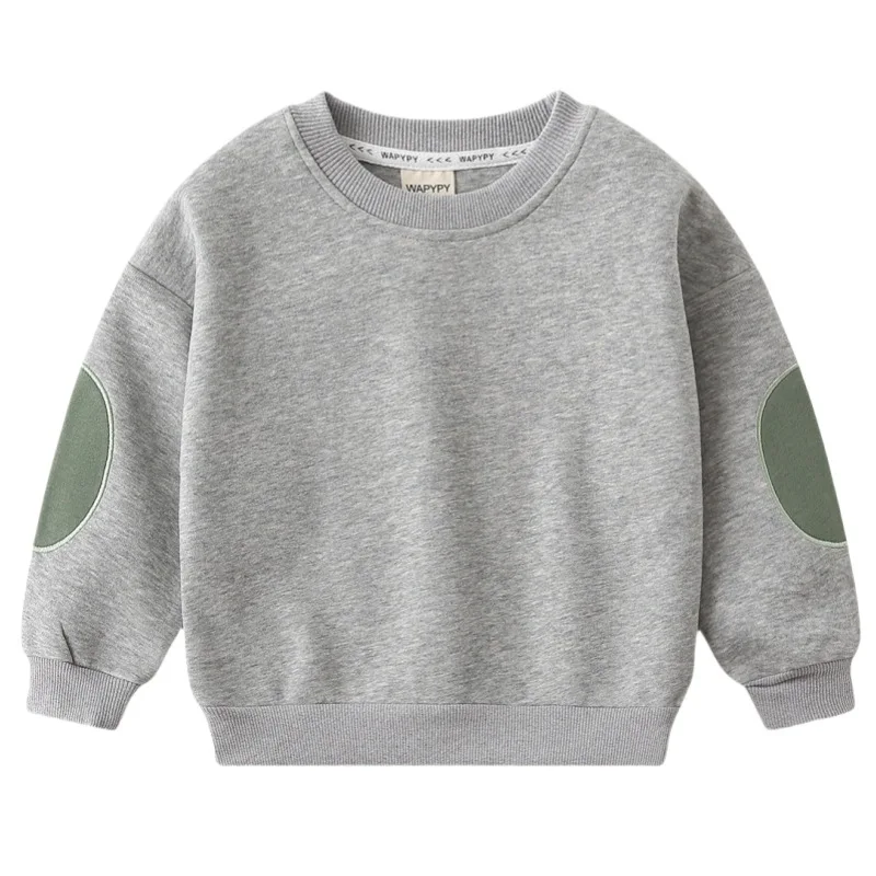Girls' Solid Round Neck Sweatshirt