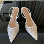 Women's White Shoes with Floral Embroidery — Image 3