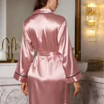 Loungewear Set with Long Sleeve Robe and Shorts — Image 2