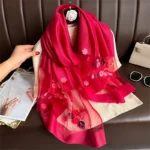 طرحة شفافة مطرّزة بالورود — صورة 4