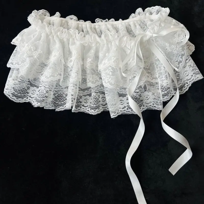 Korean-Style Lace Layered Mini Skirt