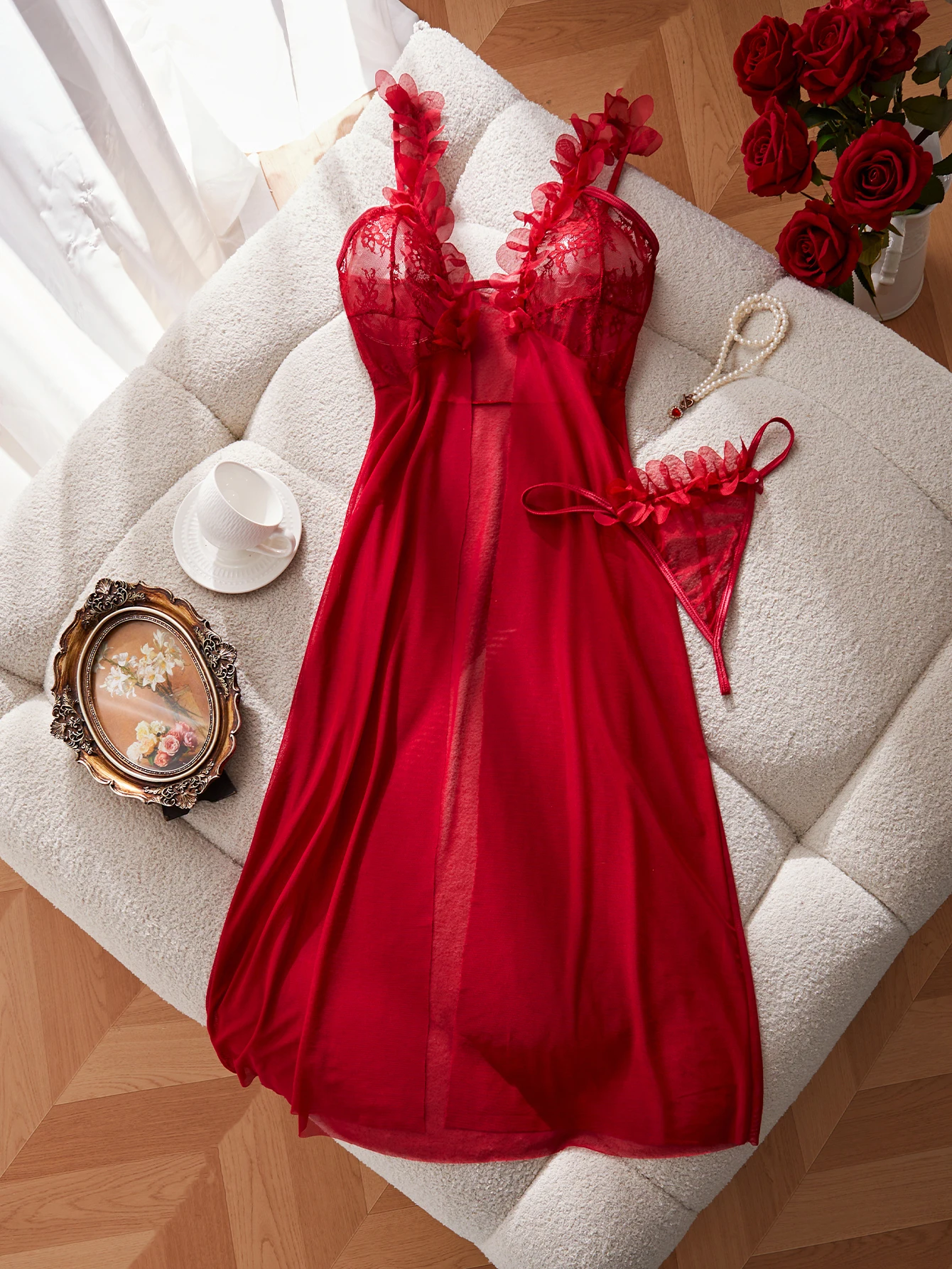 Long Nightgown and Underwear Set