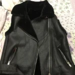 Faux Fur Vest with Turn-Down Collar and Zip Closure — Image 5