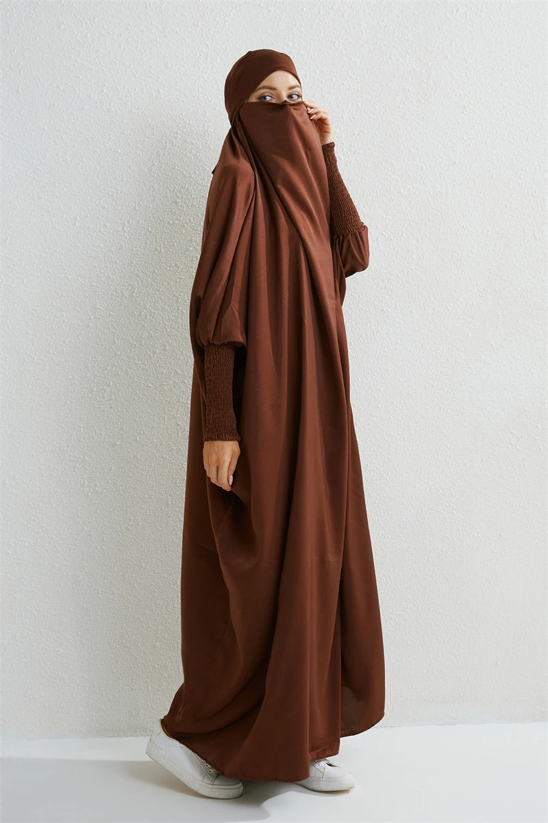 Prayer Abaya with Hood and Ruffled Sleeves
