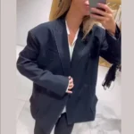معطف نسائي مبطّن بخياطة مبطّنة — صورة 5