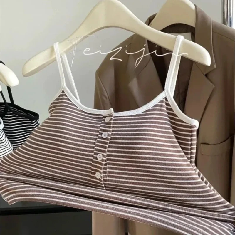 Striped Vest with Buttons
