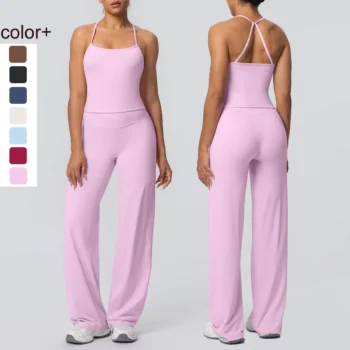 2-Piece Solid Yoga Sports Set