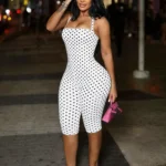 Off-Shoulder Polka Dot Jumpsuit