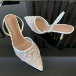 Women's White Shoes with Floral Embroidery — Image 4