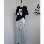 Layered Ruffled Short Dress with Drawstring — Image 4