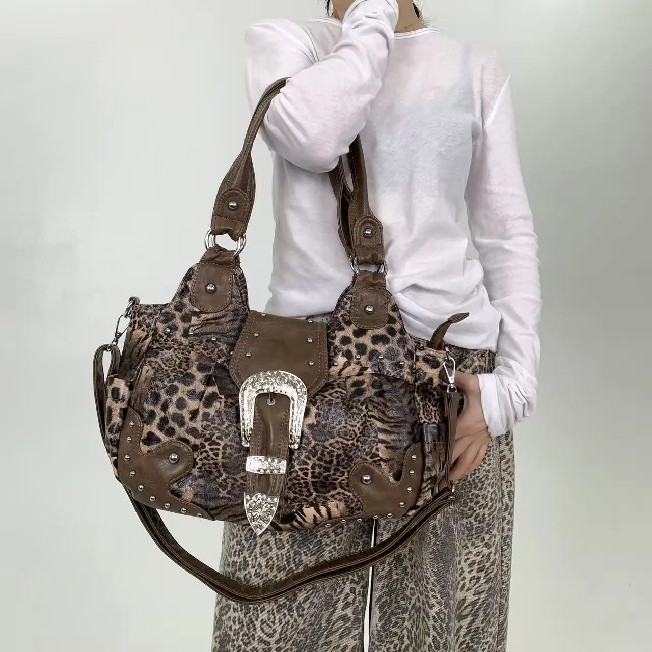 Girls' Y2K Leopard Print Shoulder Bag — Image 9