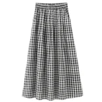 Black and White Plaid A-Line Skirt — Image 5