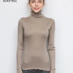 Solid Silk Turtleneck Cardigan