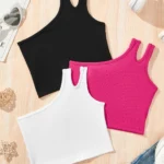 Girls' Ribbed Asymmetric Crop Top — Image 2