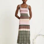 Stretchy Zigzag Pattern Knit Dress — Image 5