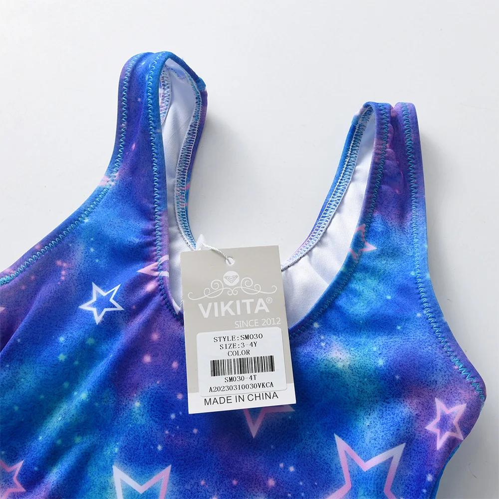 Girls' Star and Galaxy Print Swimsuit
