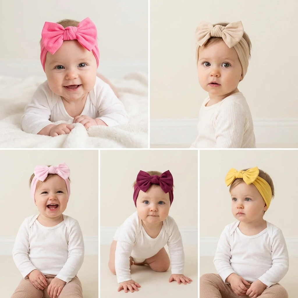 Baby 5-Piece Bow Headband Set