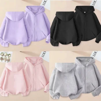 Boys' Solid Zip-Up Hoodie
