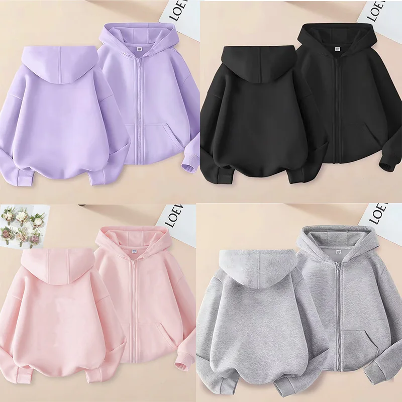 Boys' Solid Zip-Up Hoodie
