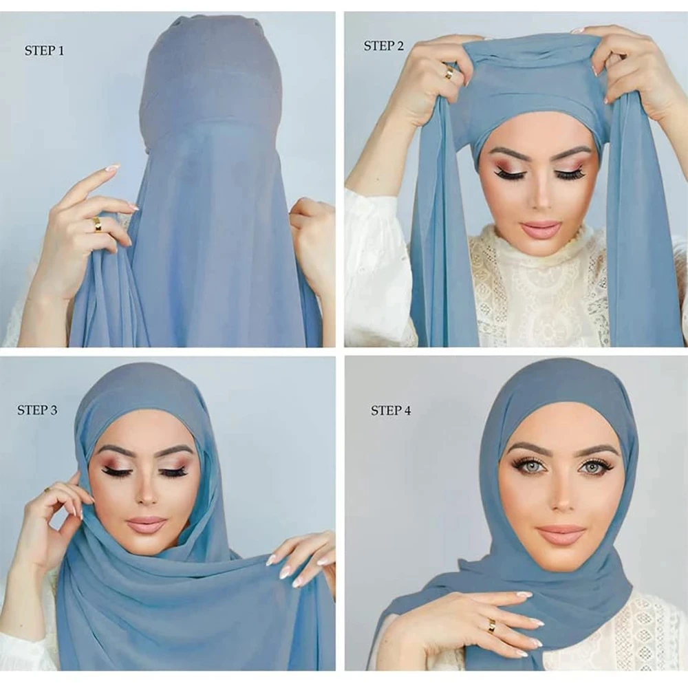 Chiffon Instant Hijab with Underscarf