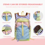 Multi-Pocket Contrast Color Backpack — Image 3