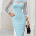 Mesh Long Sleeve Dress — Image 2