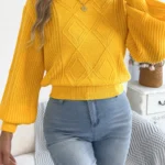 Solid Knitted Long Sleeve Round Neck Cardigan