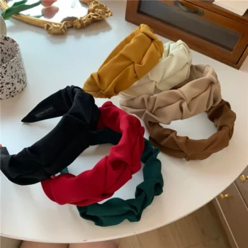 إكسسوار شعر قطني كوري سادة