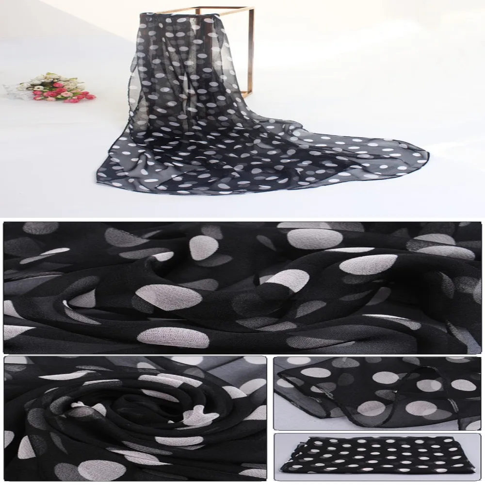Polka Dot Chiffon Scarf — Image 13