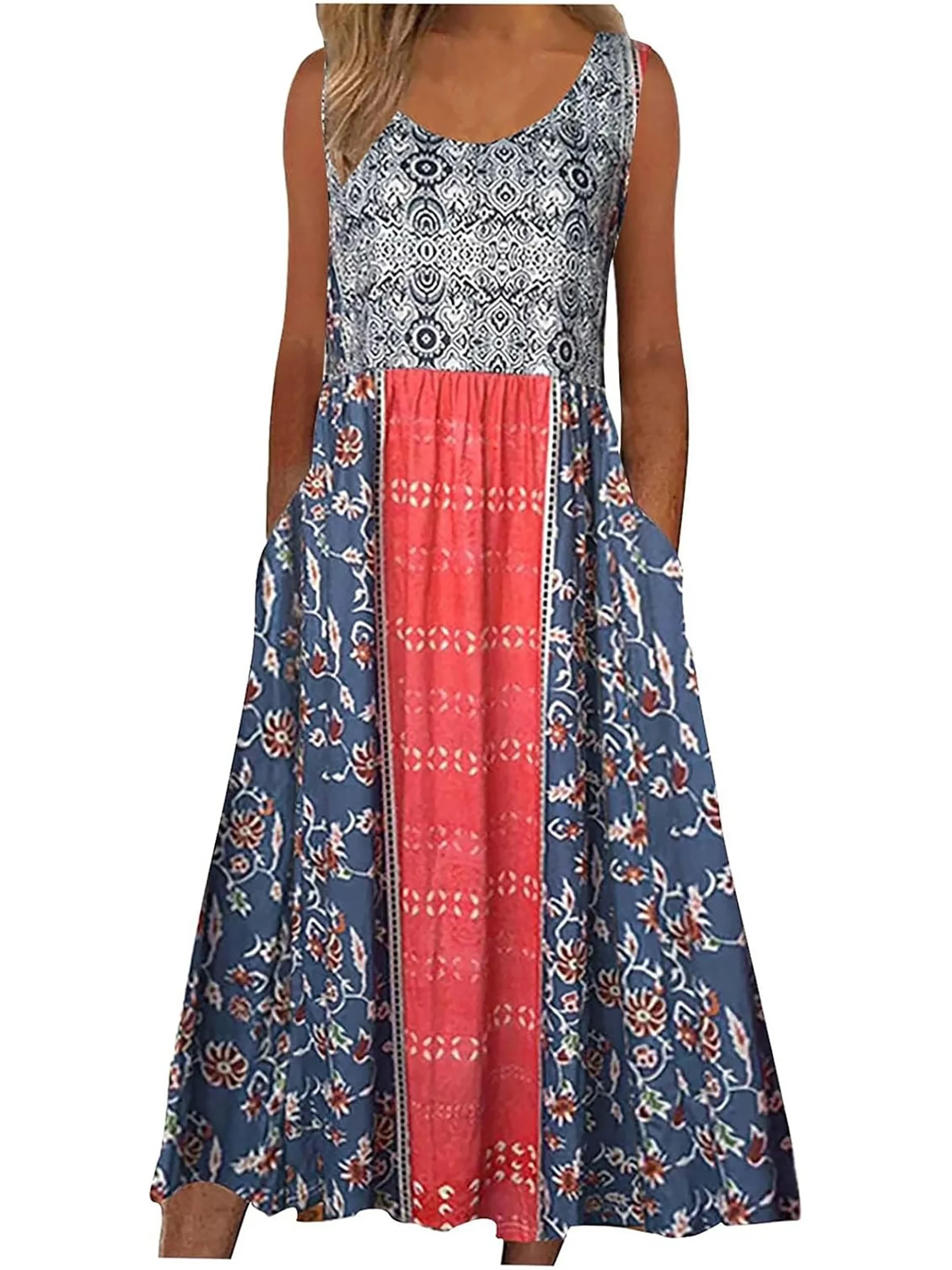 Boho Floral Sleeveless Summer Dress