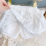 Girls' White Openwork Lace Summer Set — Image 5