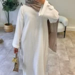 Warm Corduroy Abaya for Winter — Image 5