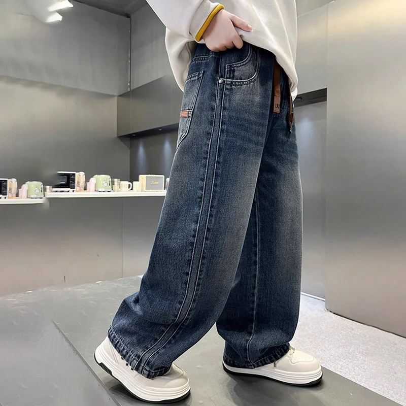 Boys' Autumn Wide-Leg Jeans