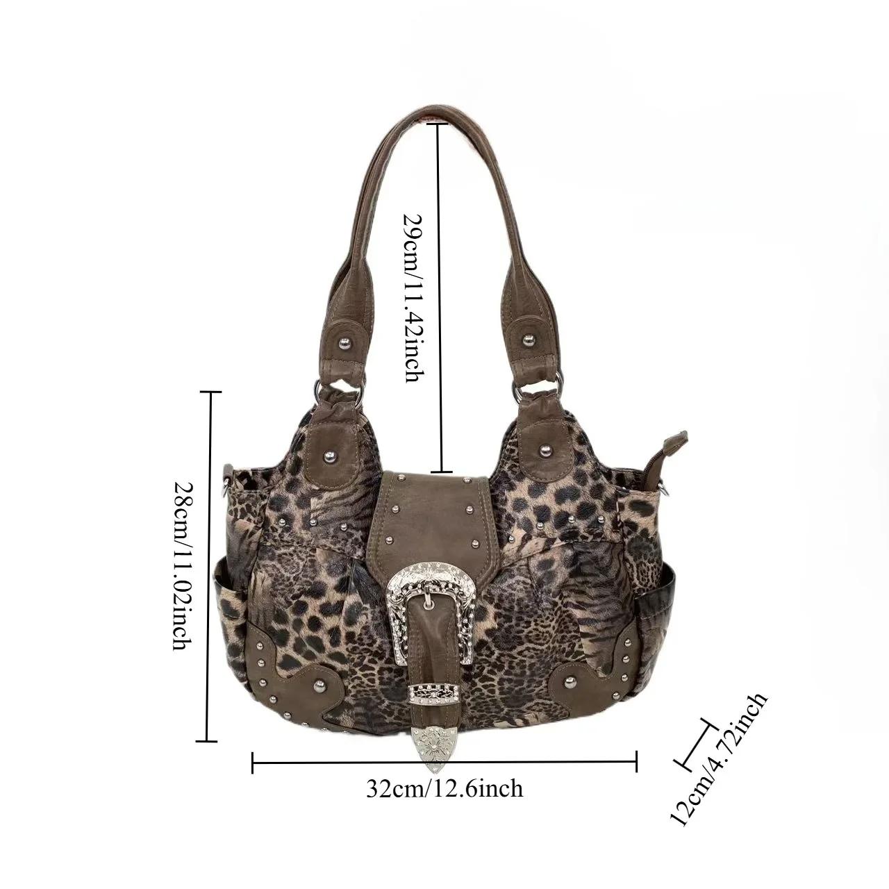 Girls' Y2K Leopard Print Shoulder Bag