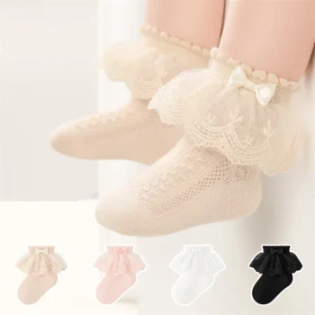 Girls' Lace Socks with Bow
