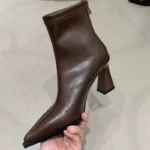 بوت أنيق سميك سادة بسحّاب — صورة 3