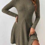 A-Line Dress with Mock Neck — Image 6