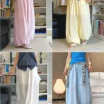 Ankle-Length High Waist Wide-Leg Pants with Tie — Image 2