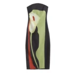 Long Strapless Dress with Elegant Print — Image 2
