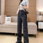 Retro Loose Denim Pants — Image 4
