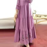 Floral Abaya with Three-Quarter Sleeves — Image 2