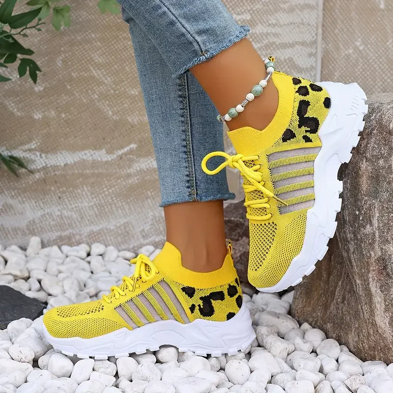 Lightweight Leopard Print Sneakers