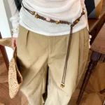 حزام بنقشة ورود بطراز كلاسيكي بسلسلة — صورة 3