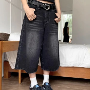 Retro Denim High-Waisted Shorts