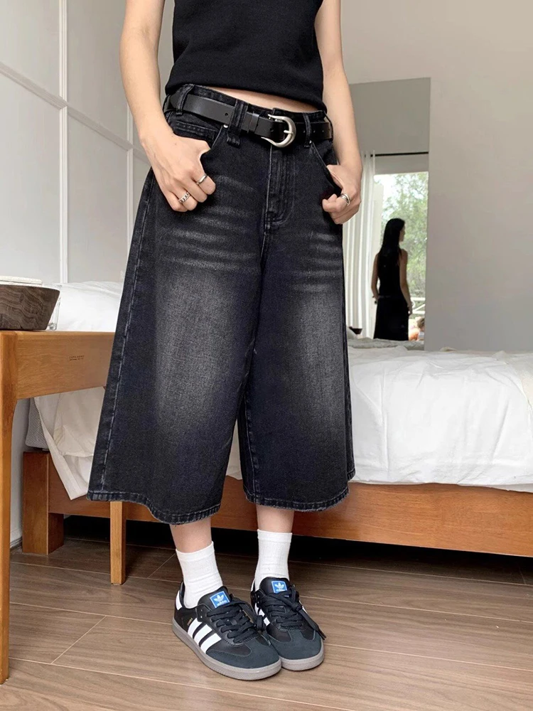 Retro Denim High-Waisted Shorts
