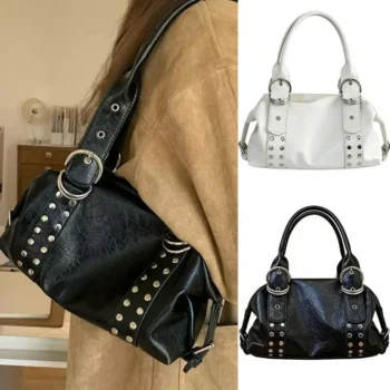 Large-Capacity Faux Leather Shoulder Bag