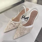 Women's White Shoes with Floral Embroidery