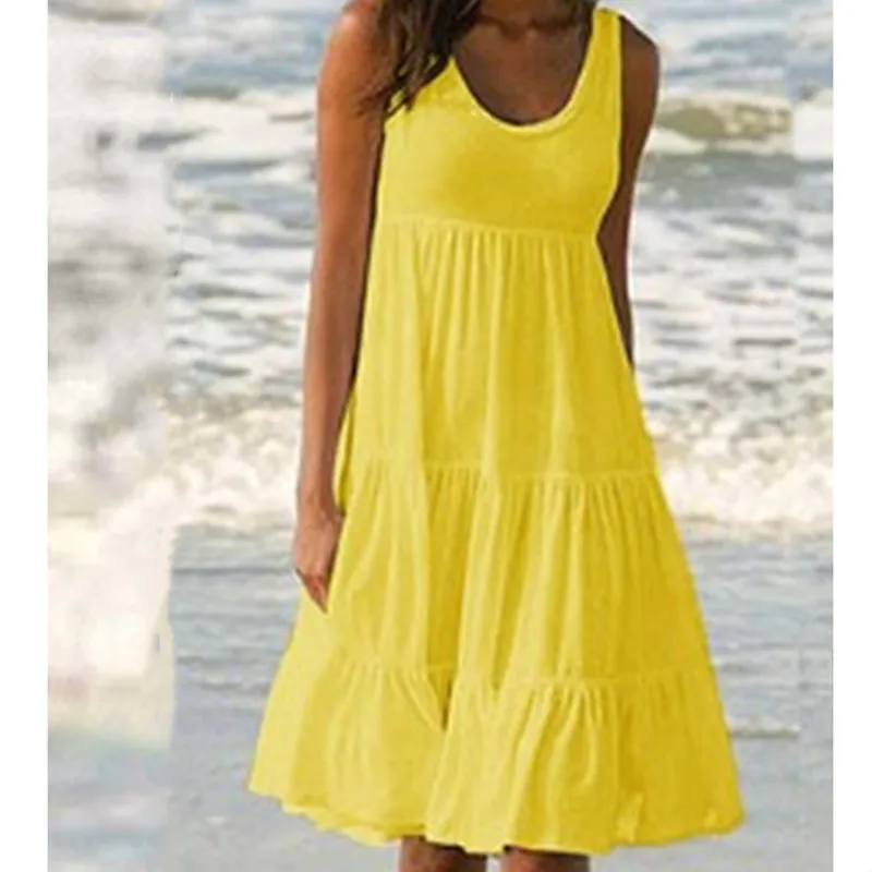 Short Boho Dress with Ruffles and Round Neck — Image 11